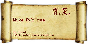 Nika Rózsa névjegykártya
