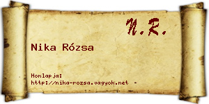 Nika Rózsa névjegykártya